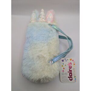 Claires Club Sunglass case Unicorn ombre pastel rainbow sequence ears 3x5 w/ tag